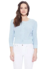 YEMAK Women's Knit Pattern Cropped Button-Down Casual Cardigan Sweater 3514PL