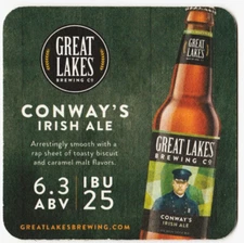 Great Lakes Brewing Co Conway's Irish Ale  Beer Coaster Cleveland OH