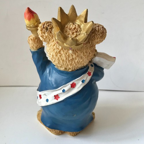 Liberty Bear Figurine Statue of Liberty Teddy Bear Resin Americana Flag Vintage - Picture 7 of 14
