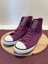 Converse CT All-Stars Graphite Glitter Icon Violet Shoes Girls Junior Sz 3 - EUC