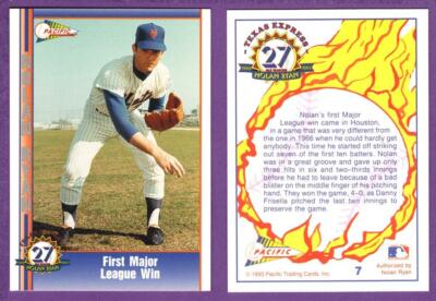 Nolan Ryan NY Mets 1993 Pacific Texas Express 27 Seasons #7 1st Major League Win