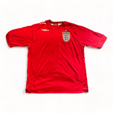 2006/08 ENGLAND AWAY Red SHIRT UMBRO Football Retro Vintage Soccer Jersey 2072