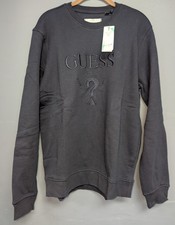 Guess Adult Beau CN Sweatshirt Smart Blue Slim Fit Small