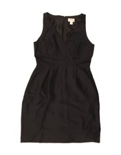 J. CREW Womens Sleeveless Sheath Dress US 10 Large Black Silk AY07