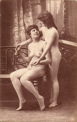 Original French Erotic Postcard 1920s - Two Ladies (6)