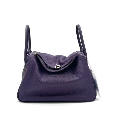 AUTH Hermès Lindy 34 Ultraviolet Leather Palladium Hardware Shoulder Bag