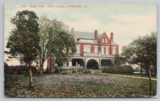 Daily Hall at Thiel College in Greenville Pennsylvania c1910 Postcard