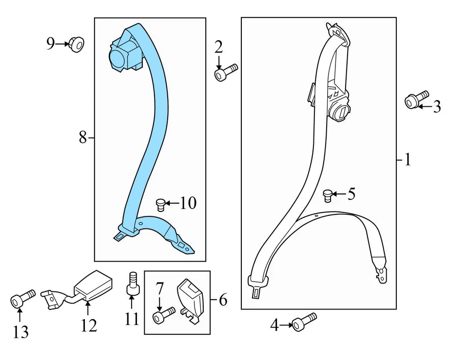 PORSCHE CAYENNE 2011-2018 - retractor de cinturón de seguridad central trasero 95880305310 Foto 4 de 4