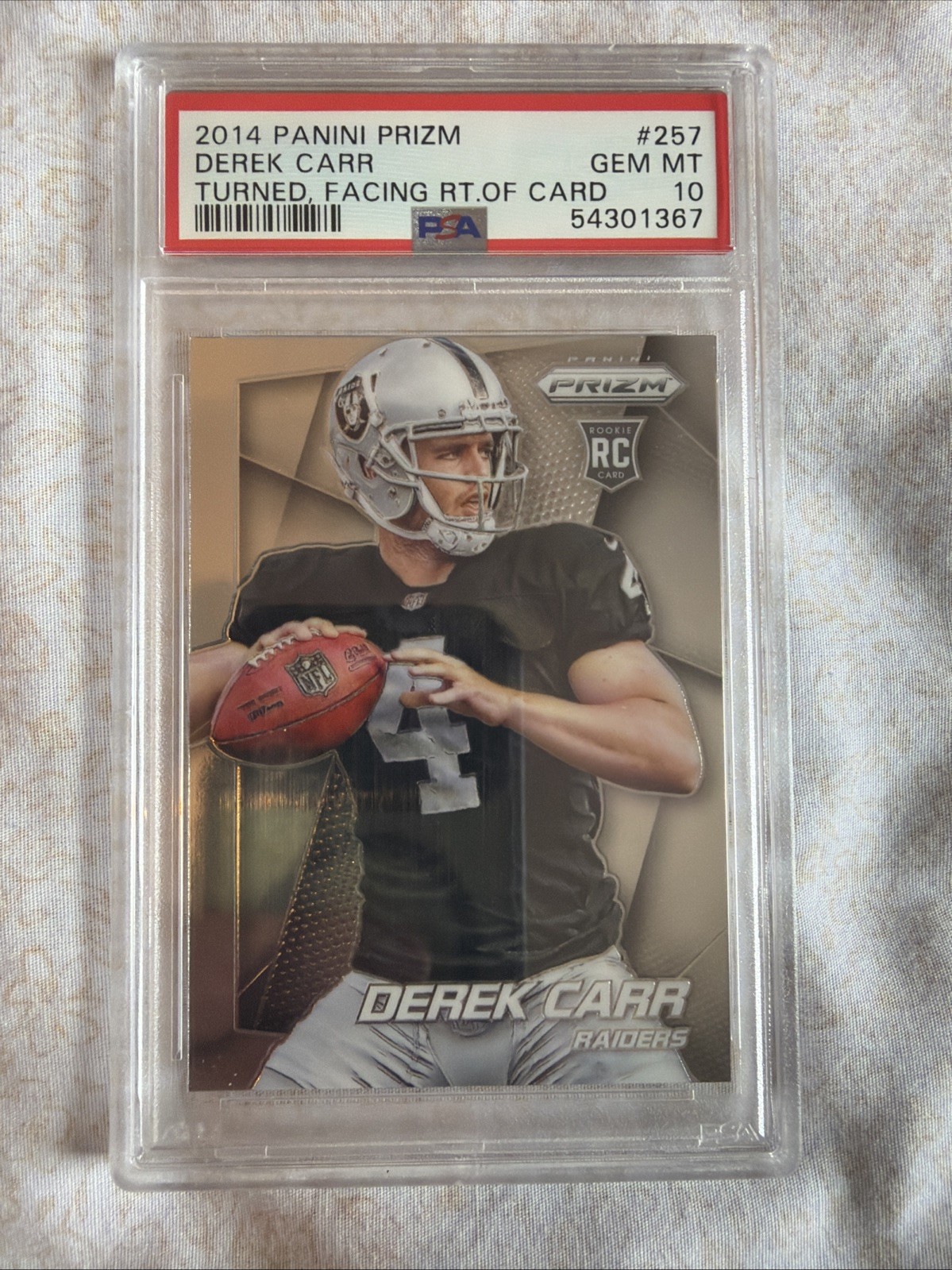 Derek Carr Panini Prizm #257 Prizm