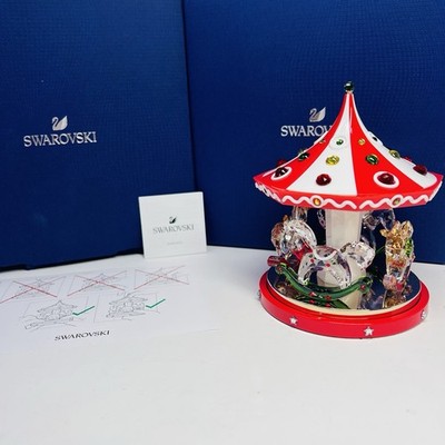 NIB Swarovski Holiday Cheers Rotational Joyful Carousel Crystal Figurine 5637096