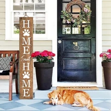 Happy Fall Y'all Wooden Porch Sign 47" Autumn 47.2" x 7.8", White