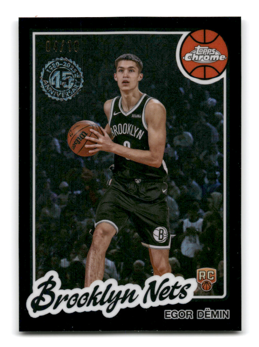 2025-26 Topps Basketball - Egor Demin BLACK /10 Mojo 1981-82 Chrome #TC-ED
