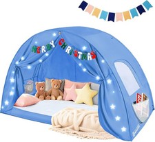 Twin Bed Tent Kids Bed Tent Twin Size W/ Letters  Flags Privacy Space Bunk Bed