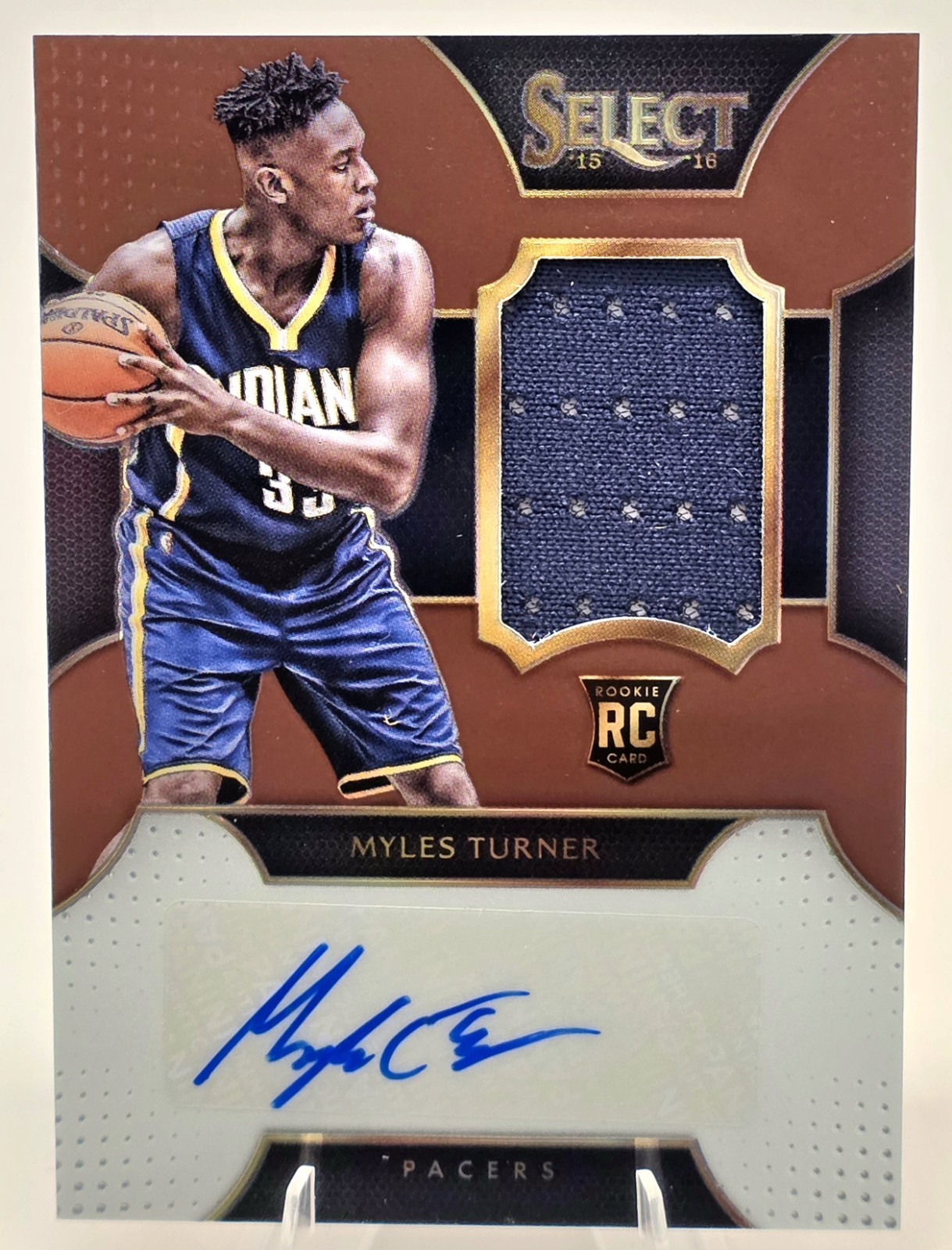 2015-16 Panini Select - Rookie Auto Myles Turner #RA-MTR Copper Prizm 24/49 