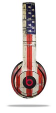 Skin Wrap for Beats Solo Wireless 2 3 4 Painted Cracked USA Flag SKIN ONLY