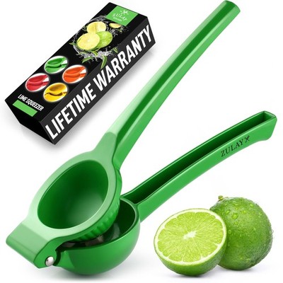 Zulay Metal Lime Squeezer   Heavy-Duty Citrus Juicer for Medium, Green