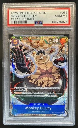 2025 One Piece Monkey D. Luffy Treasure Rare #OP11-058 PSA 10 GEM MINT