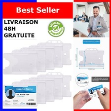 Vicloon Porte Badge 10pcs Plastique Rigide pour Bureau École Exposition