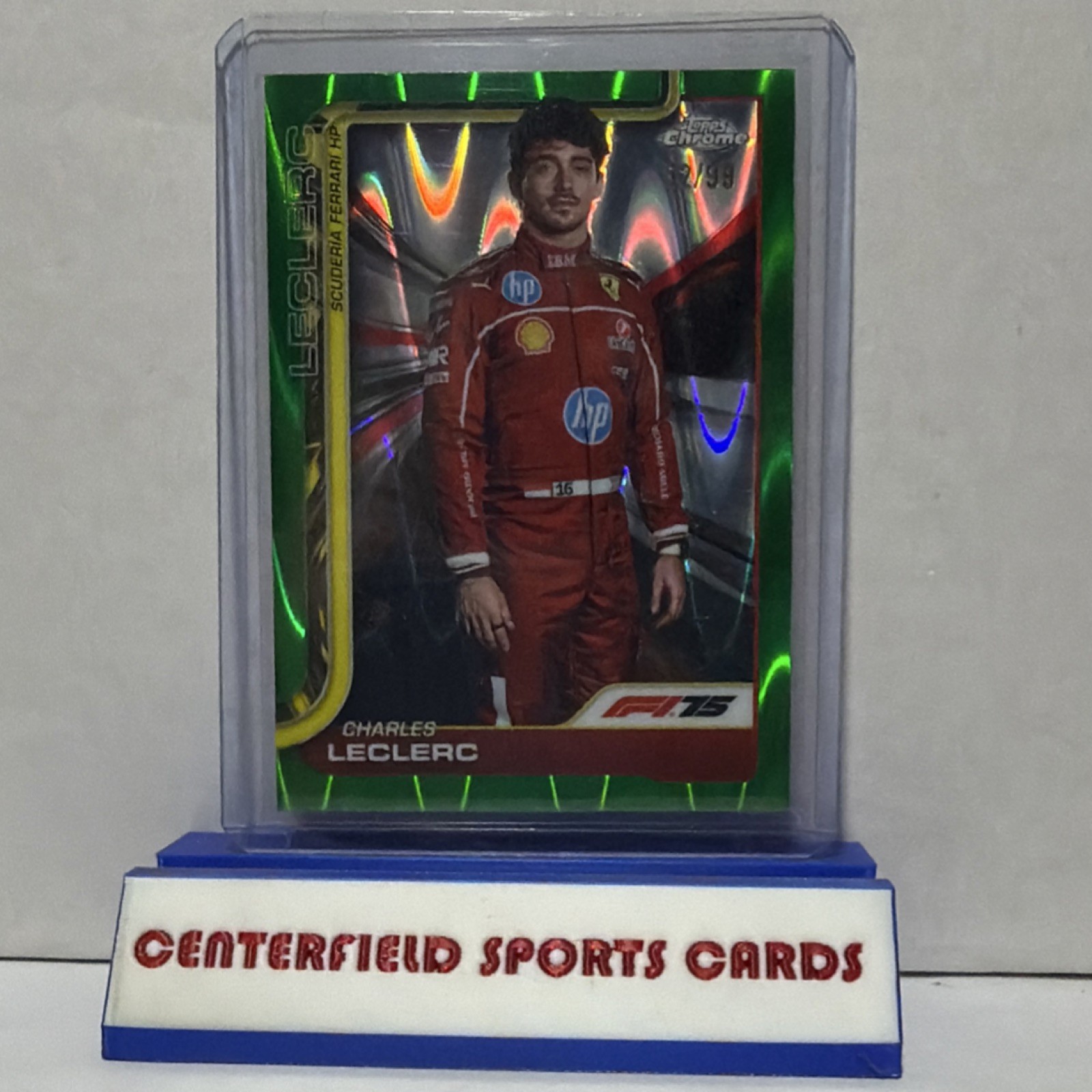 2024 Topps Chrome F1 Charles Leclerc Green /99 #3 Scuderia Ferrari