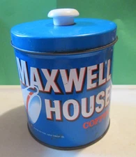 Vintage Maxwell House Coffee J L Clark Rockford Illinois Canister Container Lid