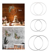 2 Pieces Metal Floral Hoops Hoops for Crafts Wreath Rings