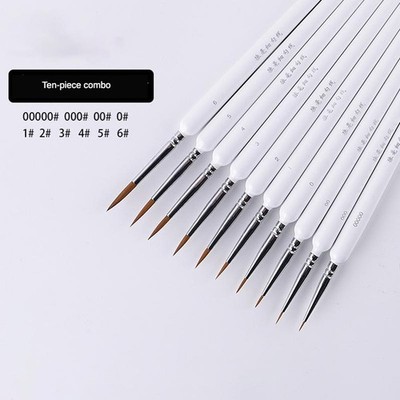 4/5/10pcs Miniature Hook Line Pen Art Painting Brushes Weasel Hair Paint Brush G