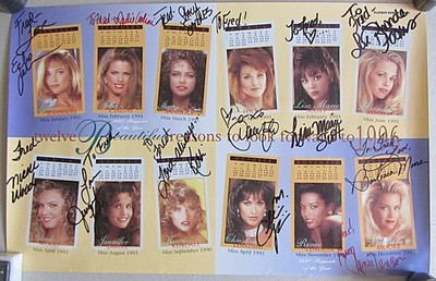 1996 PROMOTIONAL PLAYBOY CALENDAR~SIGNED/INSCRIBED by 12 PLAYBOY PLAYMATES