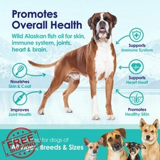 Pure Wild Alaskan Salmon Oil for Dogs Omega 3 Skin Coat 120ct