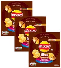 Walkers Meaty Variety Multipack Crisps Box 20x25 g (Pack of 3)