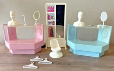 Vintage 1982 Barbie Dream Store Fashion Display Counters Mannequin Accessories