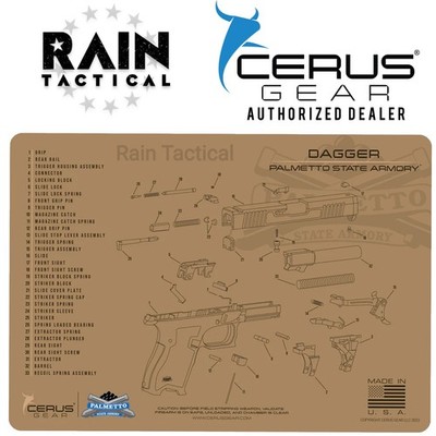 Palmetto State Armory Dagger Schematic Handgun Mat FDE