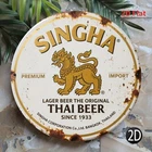 Printed Vintage Singha Lager Beer Tin Metal Signs Home Décor 8x8
