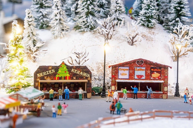 Faller 272021 - N - 2 Christmas Market Stalls - New