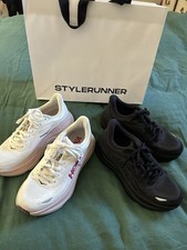 2 pairs Of HOKA Bondi Size 7.5 US Women’s Black Pair And Pink Pair