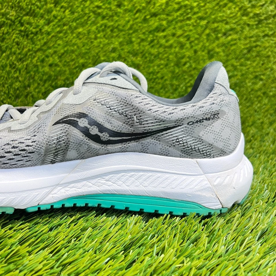 Saucony Omni 20 Mujer Talla 9.5 Gris Blanco Negro Caminar Correr Zapatos Tenis Foto 2 de 4