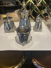 Simpson Hall Miller & Co -Egyptian Revival Silver plated Tea Set 
