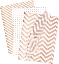 Rose Gold Metallic Tissue Paper, 30 Sheets, 20X14 Inch, Gift Wrapping Tissue Pap