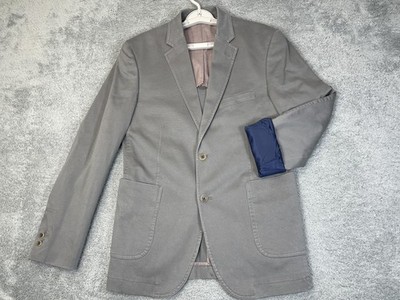Johnston & Murphy Blazer Mens 38 Small Surgeon Cuffs Cotton Stretch Casual Chore