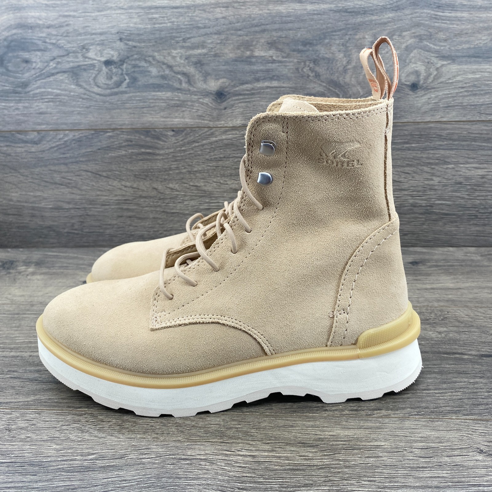 SAOLA Stivaletto donna Sorel Hi Line Mid Shaft suola a strappo stringato taglia 8 5 beige NL4879 209