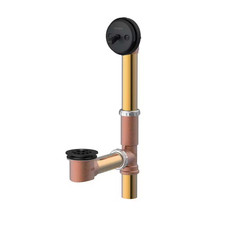 Classics 1-1/2 In. Trip Lever 20-Gauge Brass Bath Drain in Satin Black