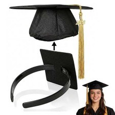FLCCTMZ Graduation Cap Headband Insert, Firm Anti-fall HairBand for Black