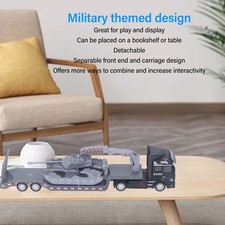 (Grey) RC Semi Truck 1:24 Scale Detachable Metal Flatbed RC Trailer