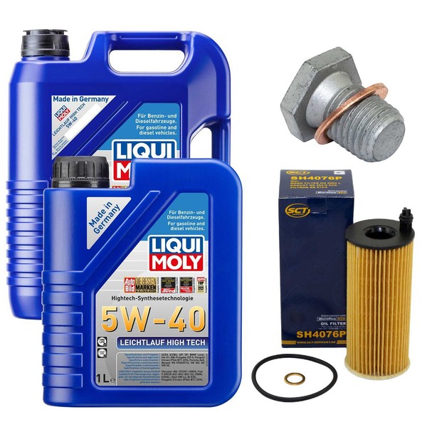 MotoröL Filter Set 5W-40 Liqui Moly 6 Liter + Schraube FüR BMW 3Er 316D 320D E90-image