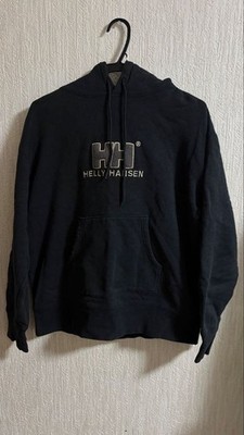 Helly Hansen Black Hooded Parka with Logo Embroidery, Used