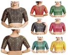 Women's Brocade Saree Blouse Bollywood Ethnic Lehenga Crop Top Tunic Partywear