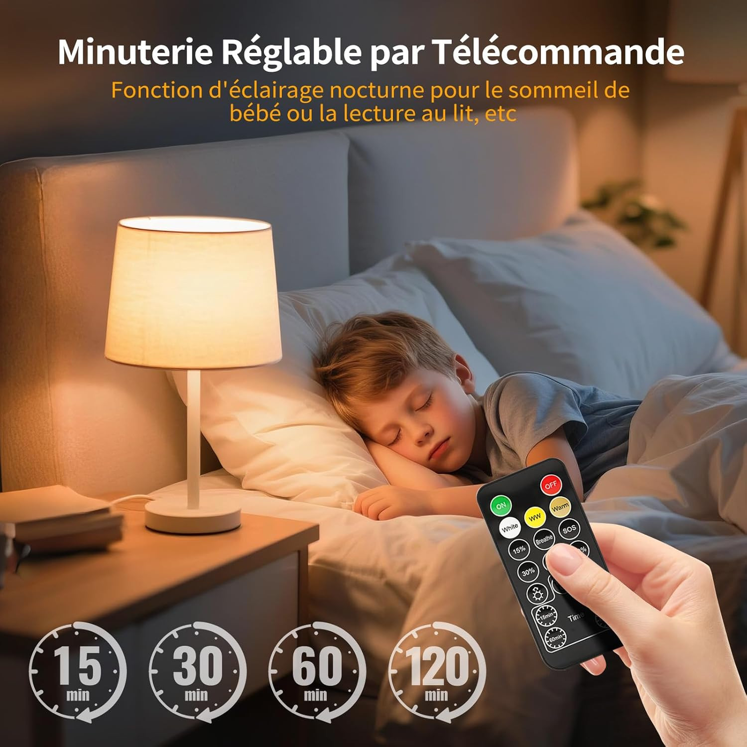 Ampoule E27 rechargeable avec télécommande pour ambiance salon et chambre