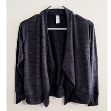 Athleta Girl Open Cardigan w/ Thumbholes Dark Heather Grey Size Medium 8/10