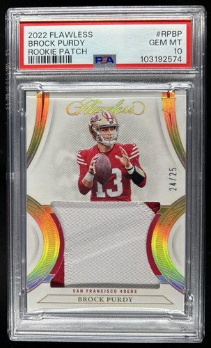 2022 Panini Flawless Brock Purdy Patch RC #/25 49ers PSA 10 GEM MINT Rookie