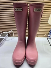 Hunter Girls Classic Rubber Rain Boots US Size 3 Kids Youth Pink