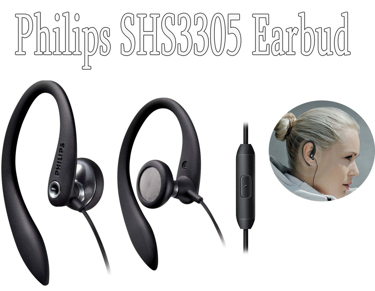 Philips Ear-Hook Earbud with Mic for Sport,Running,Gym,(SHS3305)